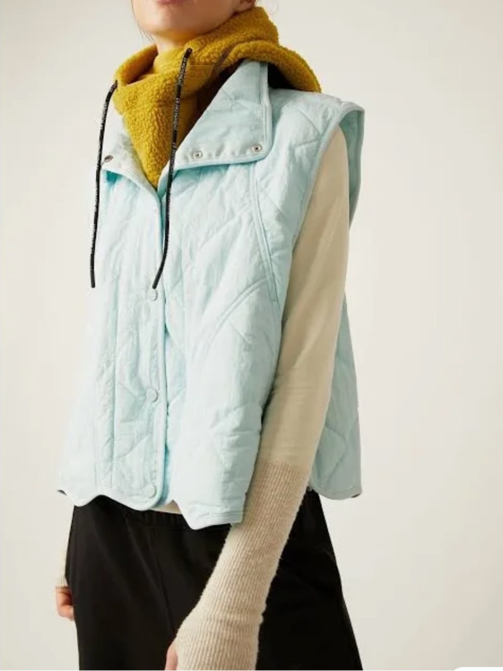 FP Movement Free People Quinn Quilted Puffer Vest Size Small RT $128 Blue Glow
